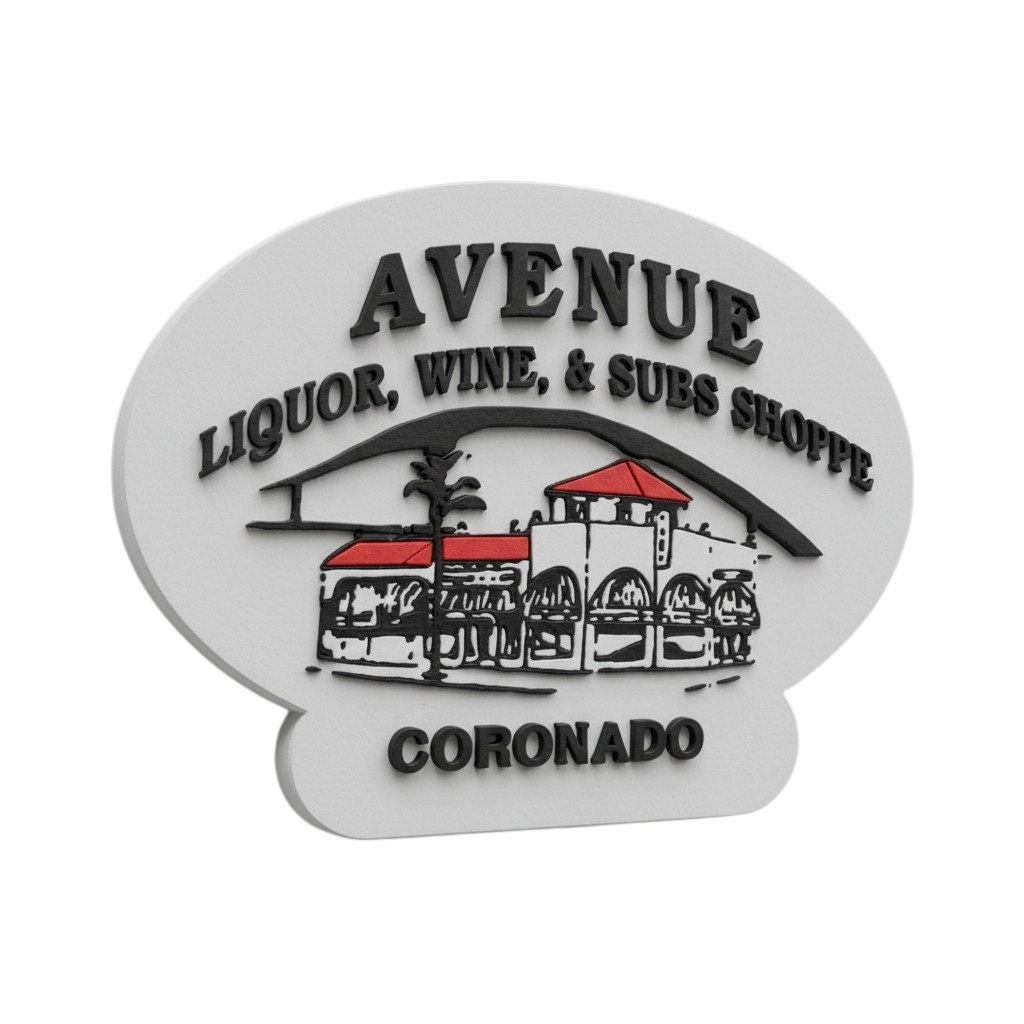 Avenue Liquor 3D Logo no background